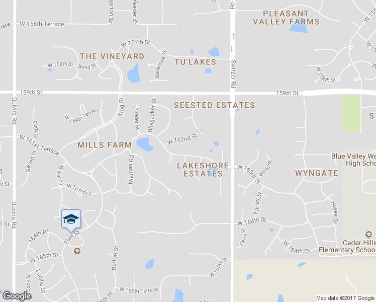 map of restaurants, bars, coffee shops, grocery stores, and more near 10512 West 163rd Street in Olathe