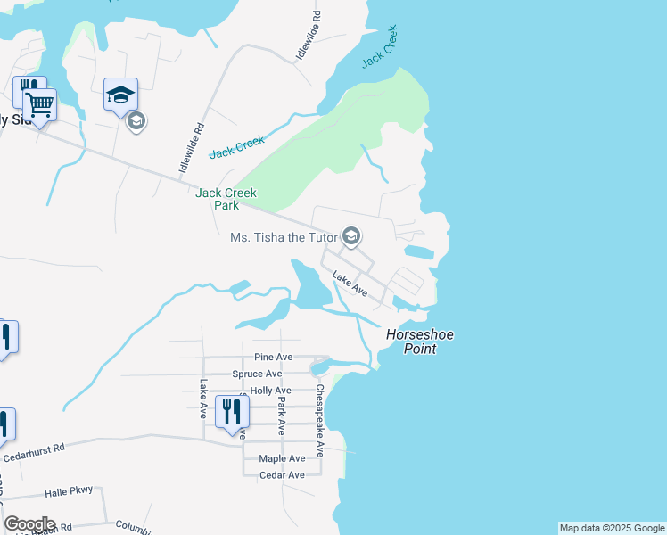map of restaurants, bars, coffee shops, grocery stores, and more near 1704 Lake Avenue in Shady Side