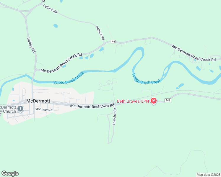 map of restaurants, bars, coffee shops, grocery stores, and more near 135 East Waller Street in McDermott