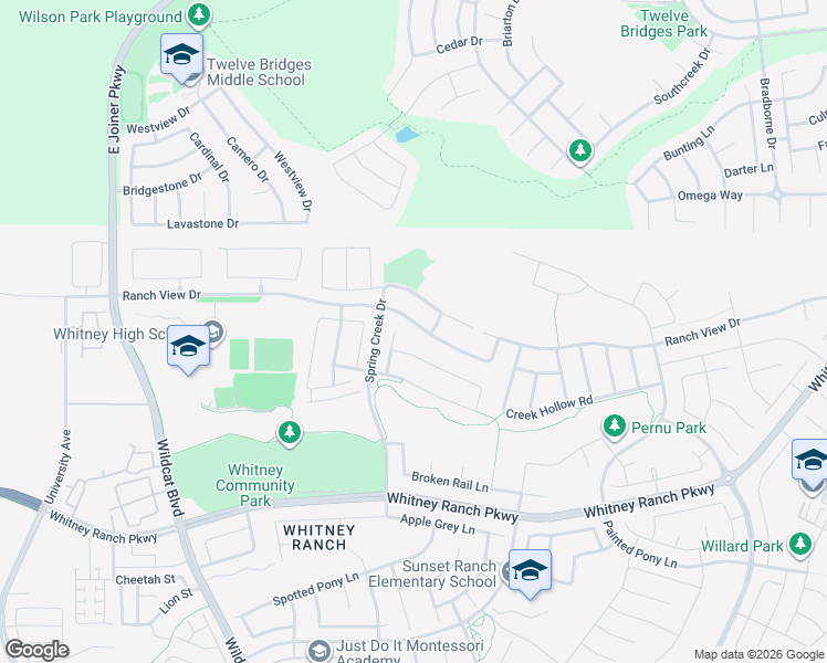 map of restaurants, bars, coffee shops, grocery stores, and more near 2114 Ranch View Drive in Rocklin