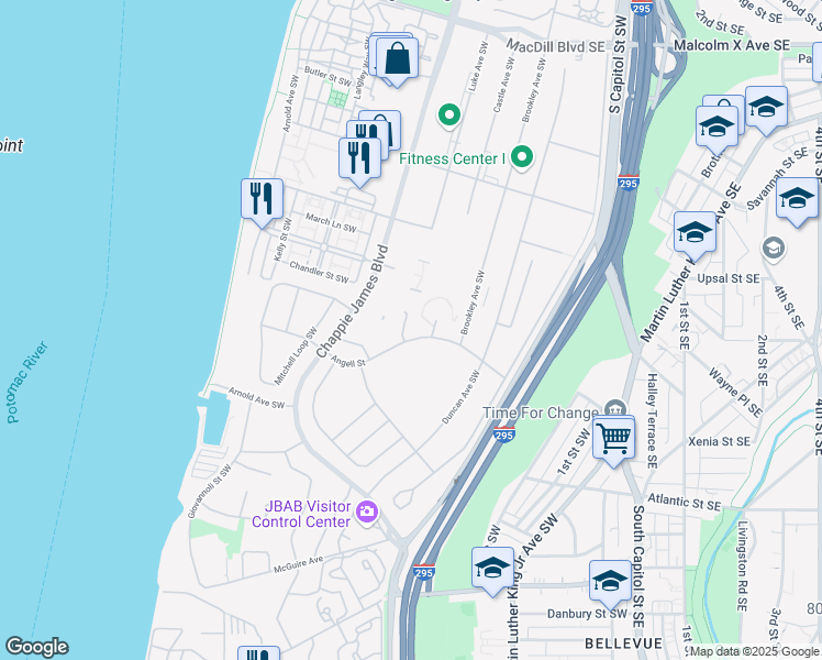 map of restaurants, bars, coffee shops, grocery stores, and more near 3621 Luke Avenue Southwest in Washington