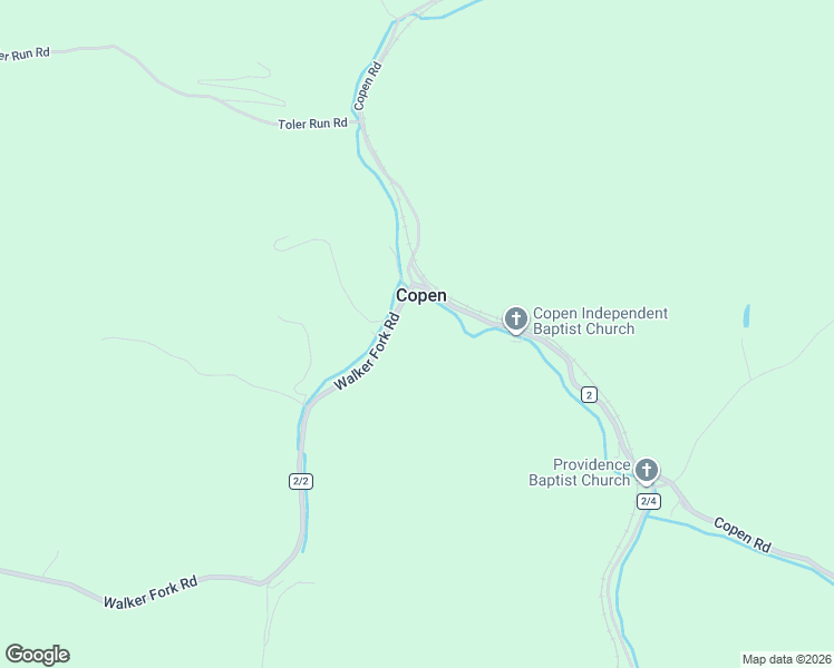 map of restaurants, bars, coffee shops, grocery stores, and more near 93 Walker Fork Road in Copen