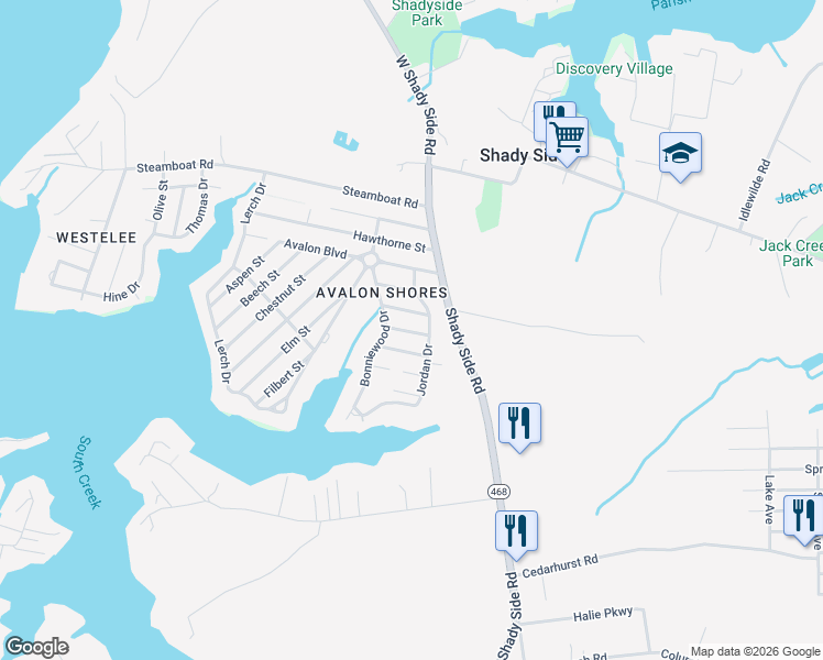 map of restaurants, bars, coffee shops, grocery stores, and more near 1310 Holly Street in Shady Side