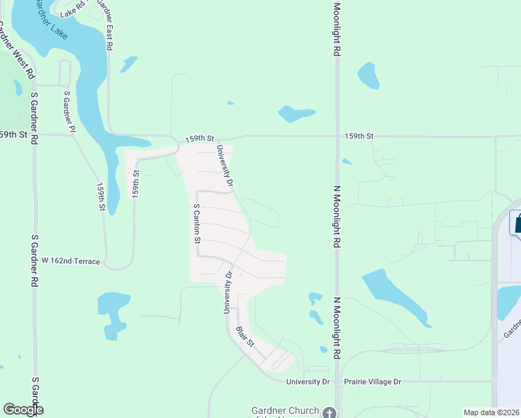 map of restaurants, bars, coffee shops, grocery stores, and more near Universtiy Drive in Gardner