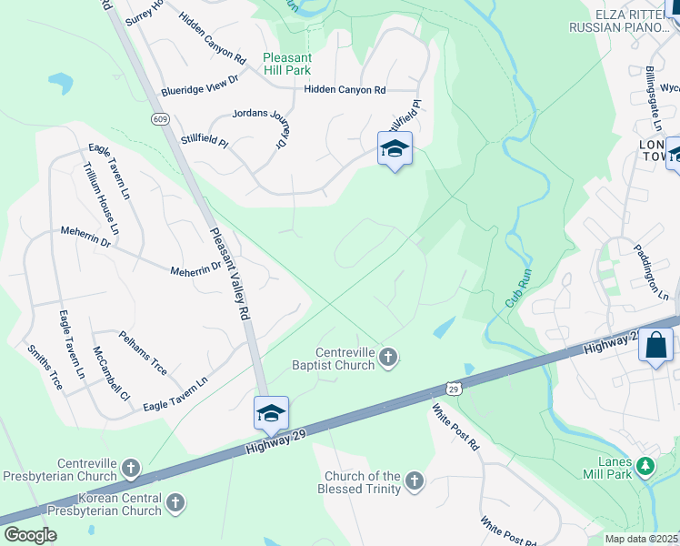 map of restaurants, bars, coffee shops, grocery stores, and more near 15107 Wetherburn Drive in Centreville