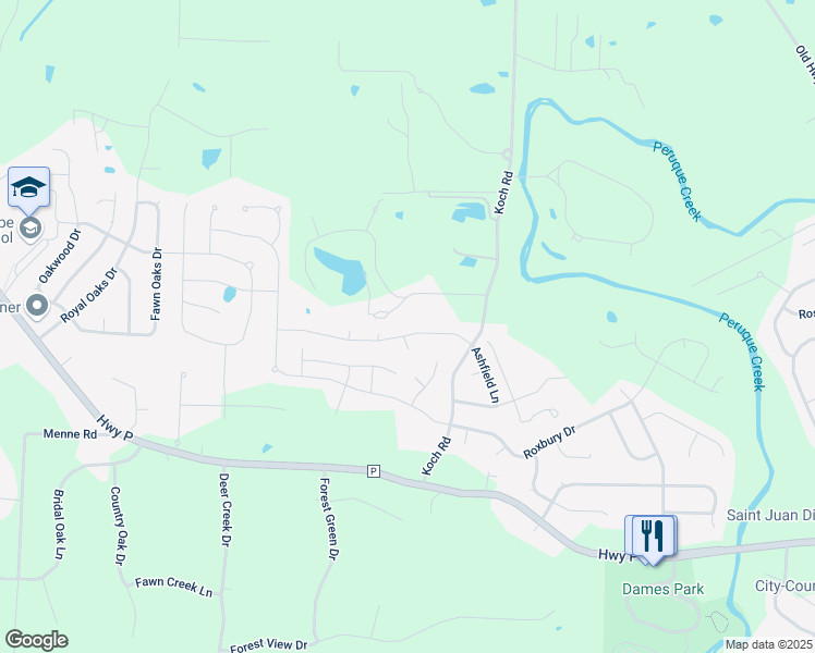 map of restaurants, bars, coffee shops, grocery stores, and more near 1118 Duxbury Lane in O'Fallon