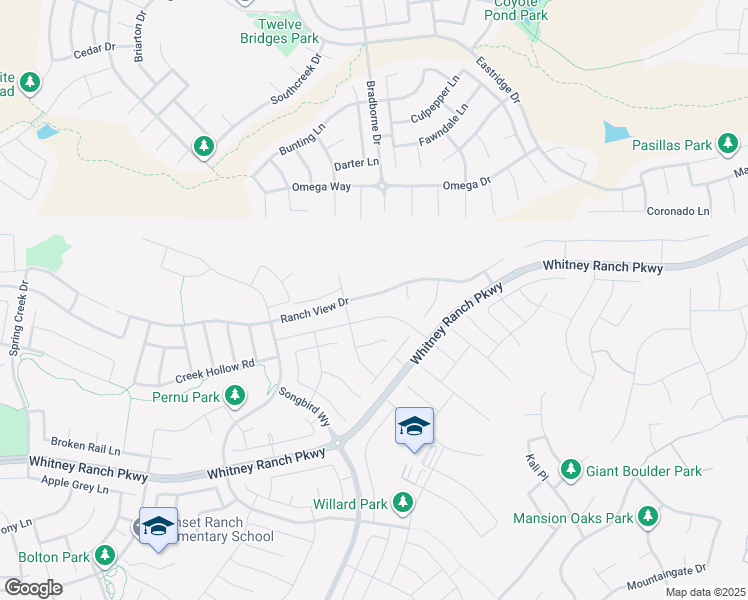map of restaurants, bars, coffee shops, grocery stores, and more near 2951 Laredo Drive in Rocklin