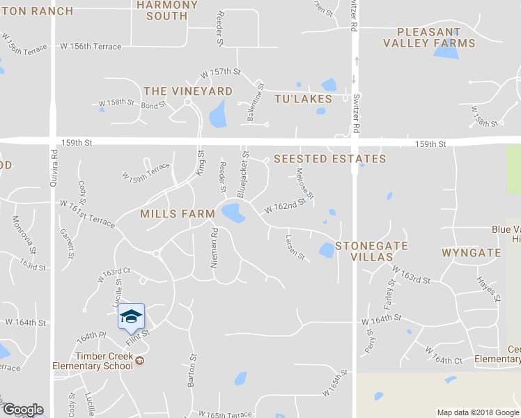 map of restaurants, bars, coffee shops, grocery stores, and more near 10718 West 162nd Street in Olathe