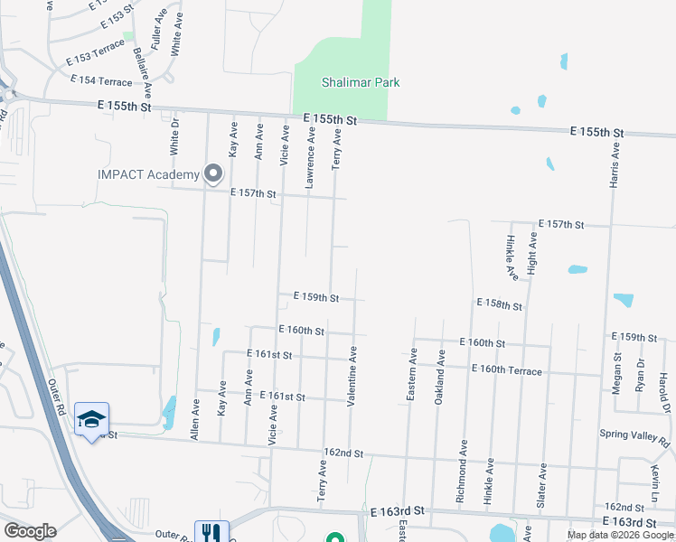 map of restaurants, bars, coffee shops, grocery stores, and more near 15810 Valentine Avenue in Belton