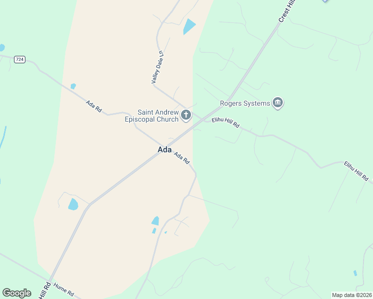 map of restaurants, bars, coffee shops, grocery stores, and more near 10500 Ada Road in Marshall