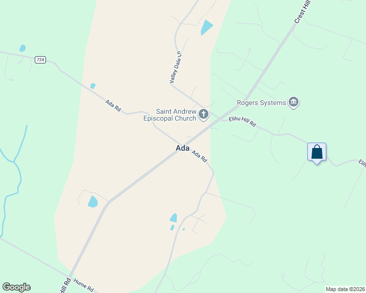 map of restaurants, bars, coffee shops, grocery stores, and more near 10031 Crest Hill Road in Marshall
