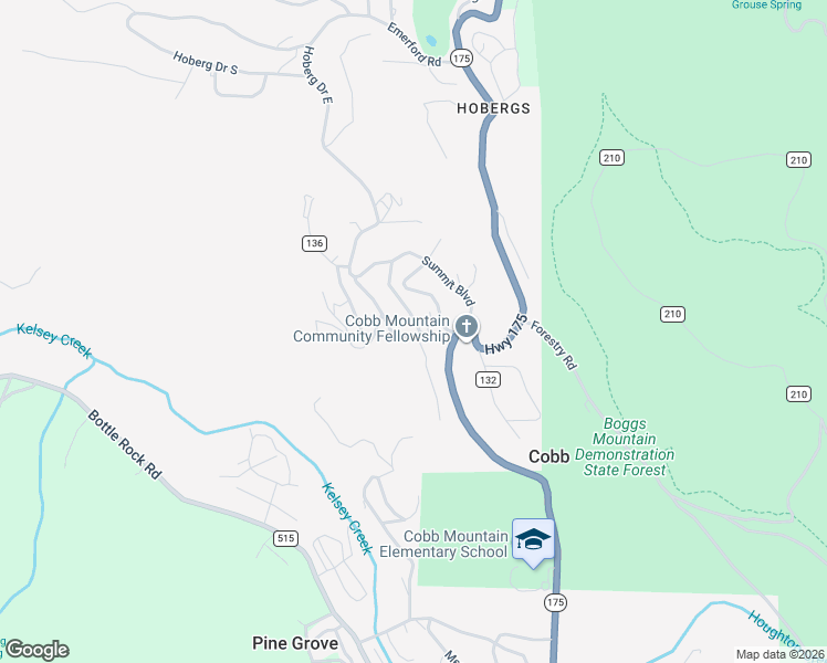 map of restaurants, bars, coffee shops, grocery stores, and more near 15445 Glenn Road in Cobb