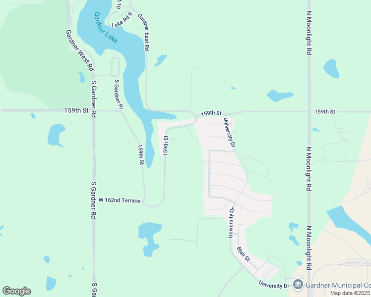 map of restaurants, bars, coffee shops, grocery stores, and more near 16035 Gardner East Road in Gardner
