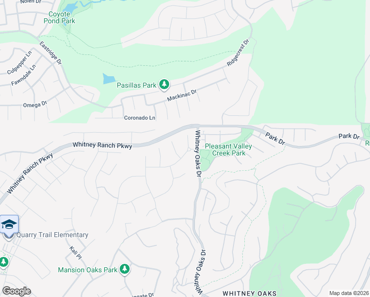 map of restaurants, bars, coffee shops, grocery stores, and more near 3406 Kensington Court in Rocklin