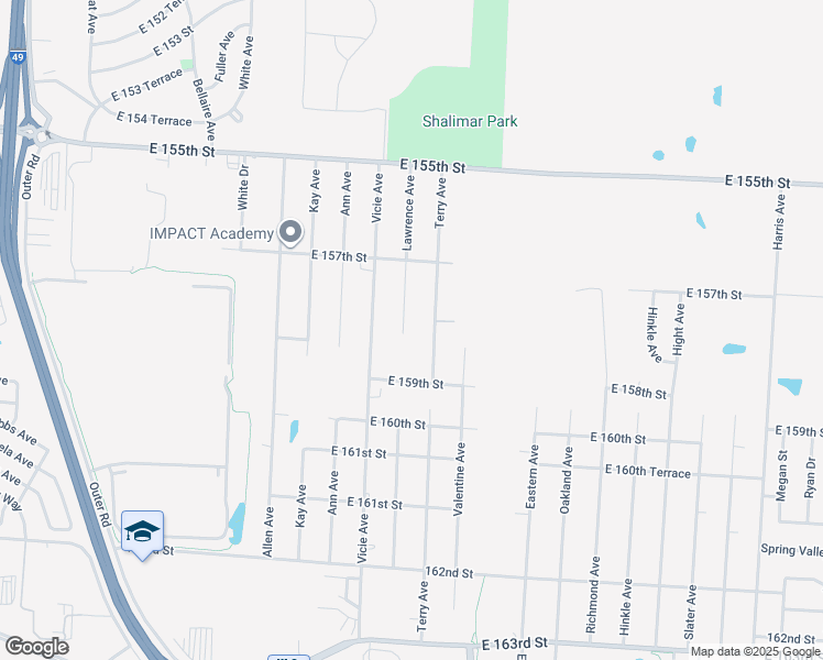 map of restaurants, bars, coffee shops, grocery stores, and more near 15803 Lawrence Avenue in Belton