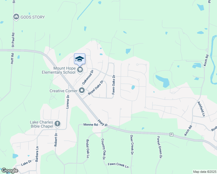 map of restaurants, bars, coffee shops, grocery stores, and more near 33 Fawn Oaks Drive in O'Fallon
