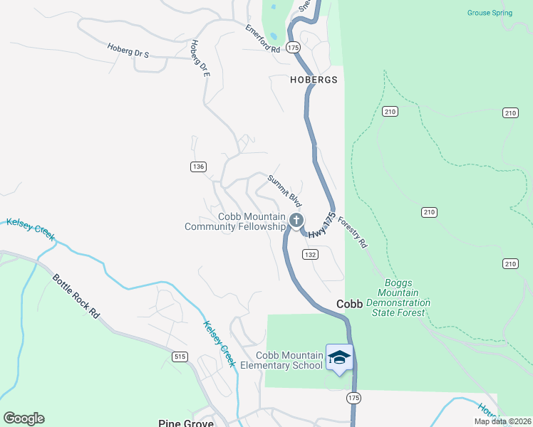 map of restaurants, bars, coffee shops, grocery stores, and more near 15424 Glenn Road in Cobb