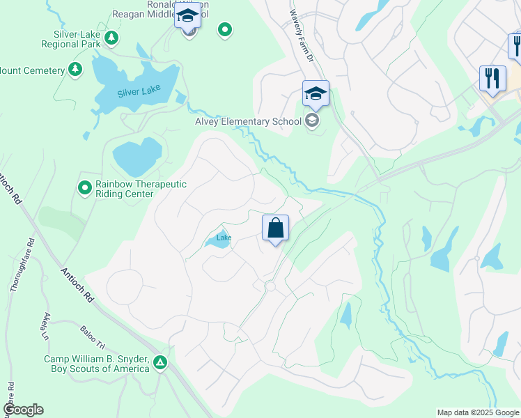 map of restaurants, bars, coffee shops, grocery stores, and more near 15773 Parkers Ford Court in Haymarket