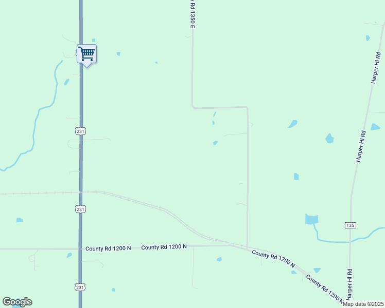 map of restaurants, bars, coffee shops, grocery stores, and more near 12445 North 1375 East in Odon