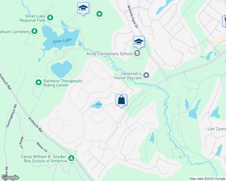 map of restaurants, bars, coffee shops, grocery stores, and more near 15777 Parkers Ford Court in Haymarket