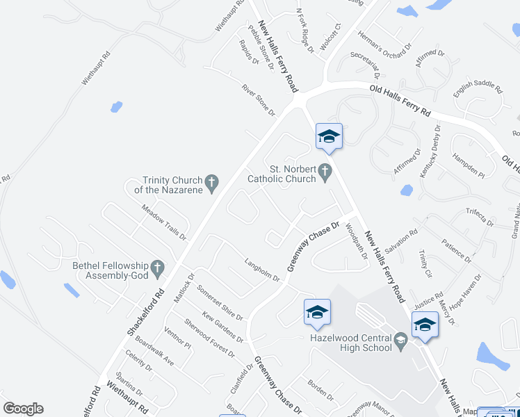 map of restaurants, bars, coffee shops, grocery stores, and more near 1608 Spangler Drive in Florissant