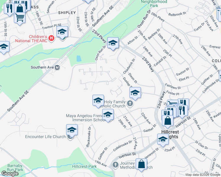 map of restaurants, bars, coffee shops, grocery stores, and more near 2008 Chadwick Terrace in Temple Hills