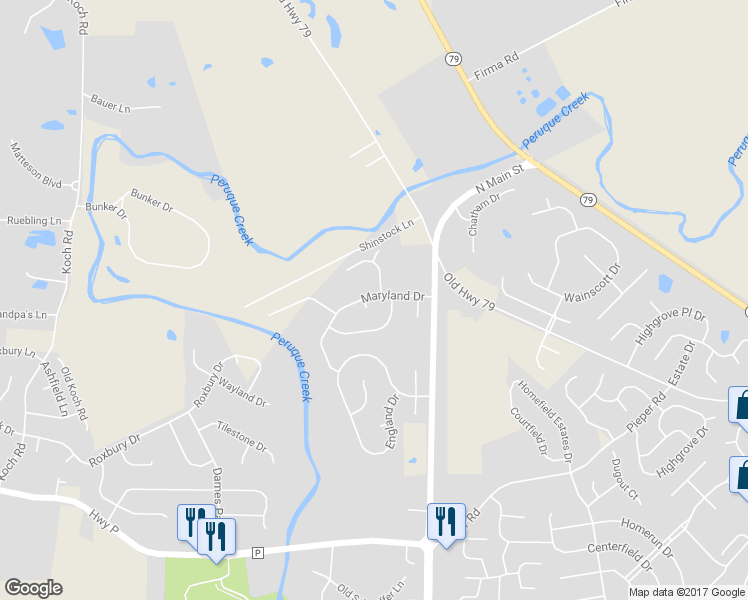 map of restaurants, bars, coffee shops, grocery stores, and more near 2 Maryland Circle in O'Fallon