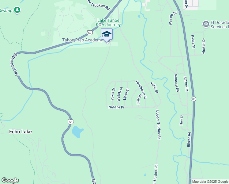 map of restaurants, bars, coffee shops, grocery stores, and more near 2667 Yokut Street in South Lake Tahoe