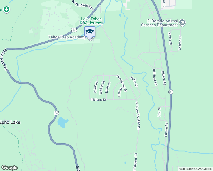 map of restaurants, bars, coffee shops, grocery stores, and more near 2672 Lipan Street in South Lake Tahoe