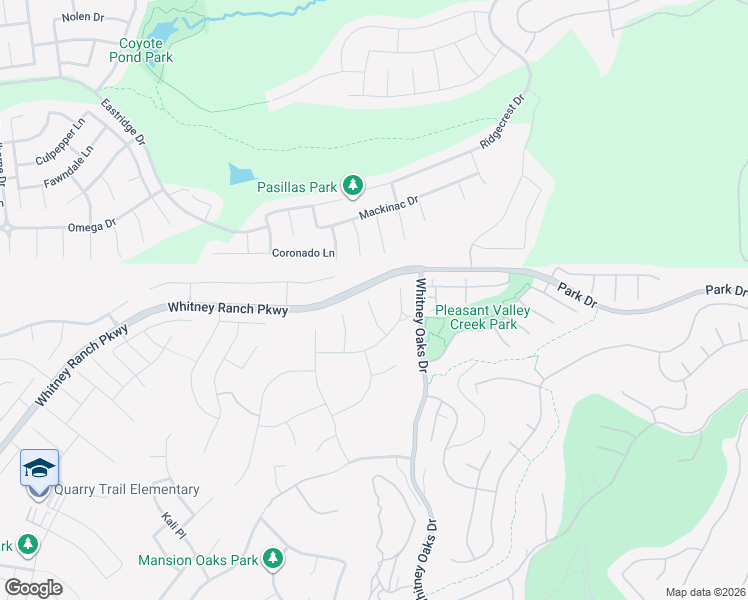 map of restaurants, bars, coffee shops, grocery stores, and more near 810 Fallen Log Court in Rocklin