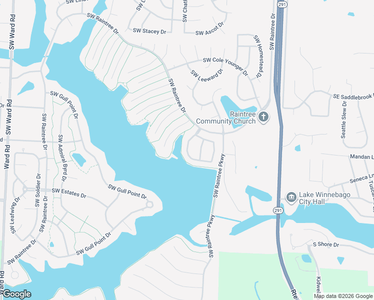 map of restaurants, bars, coffee shops, grocery stores, and more near 4500 Southwest Raintree Shore Drive in Lee's Summit