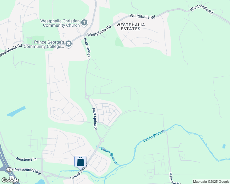 map of restaurants, bars, coffee shops, grocery stores, and more near Victoria Park Drive in UPPR MARLBORO