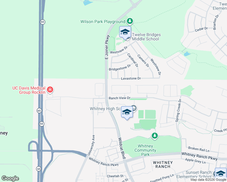 map of restaurants, bars, coffee shops, grocery stores, and more near 1659 Abilene Circle in Rocklin