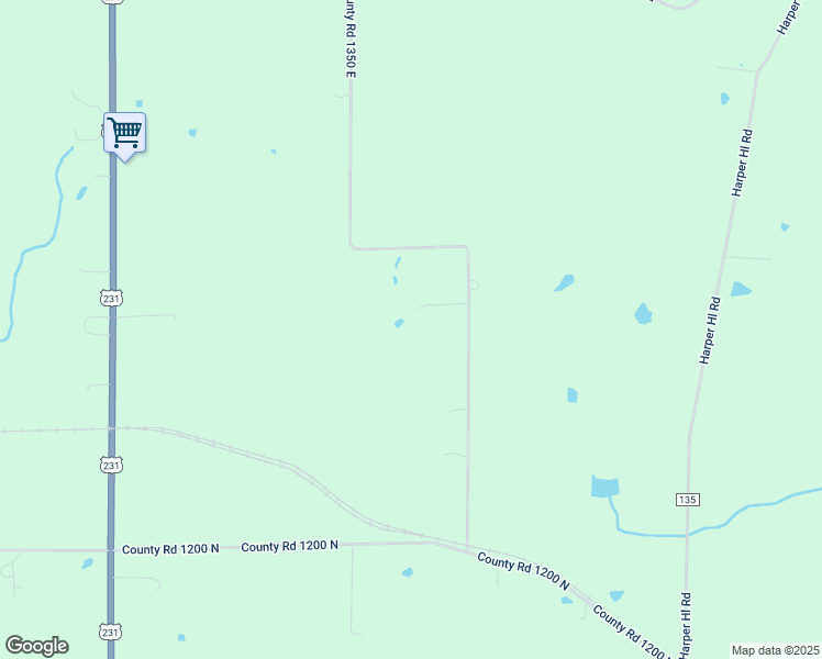 map of restaurants, bars, coffee shops, grocery stores, and more near 12445 North 1375 East in Odon