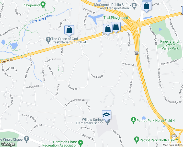 map of restaurants, bars, coffee shops, grocery stores, and more near 12524 Chronical Drive in Fairfax