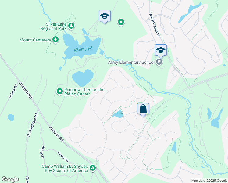 map of restaurants, bars, coffee shops, grocery stores, and more near 5517 Blackburns Ford Court in Haymarket