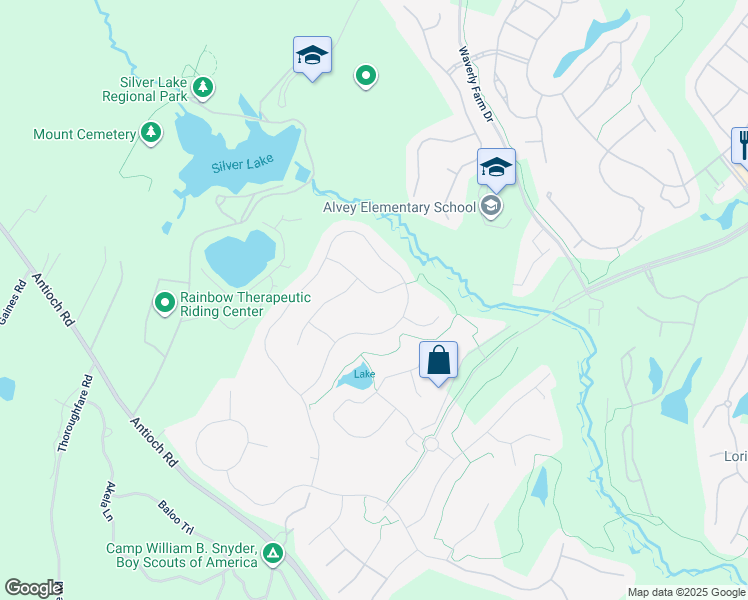 map of restaurants, bars, coffee shops, grocery stores, and more near 15921 Paynes Farm Drive in Haymarket