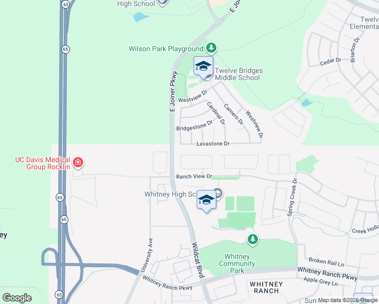 map of restaurants, bars, coffee shops, grocery stores, and more near 1642 Abilene Circle in Rocklin