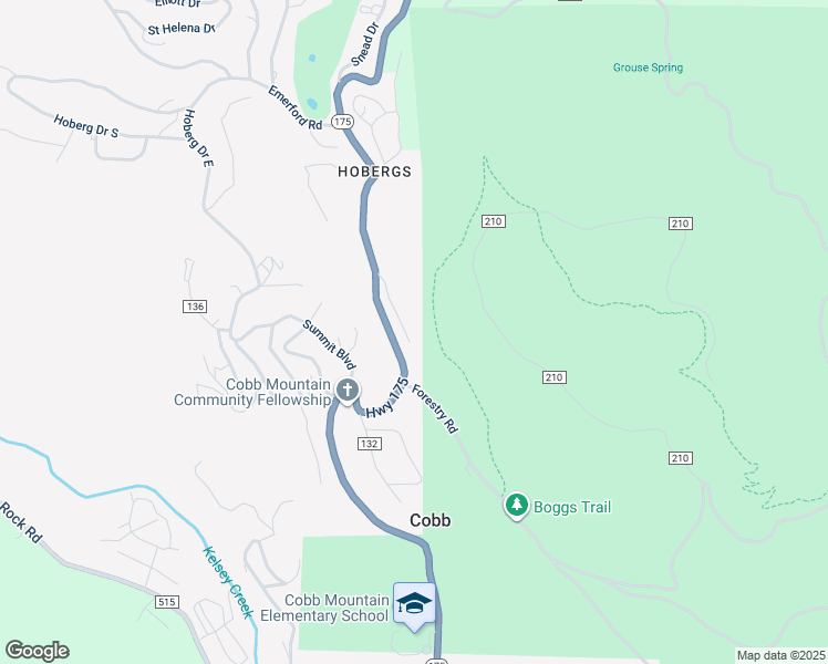 map of restaurants, bars, coffee shops, grocery stores, and more near 15350 Evergreen Drive in Cobb