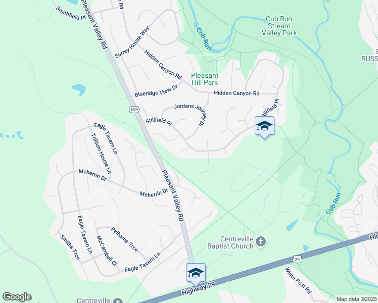 map of restaurants, bars, coffee shops, grocery stores, and more near 15361 Worth Court in Centreville