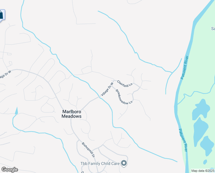 map of restaurants, bars, coffee shops, grocery stores, and more near 17012 Village Drive West in Upper Marlboro