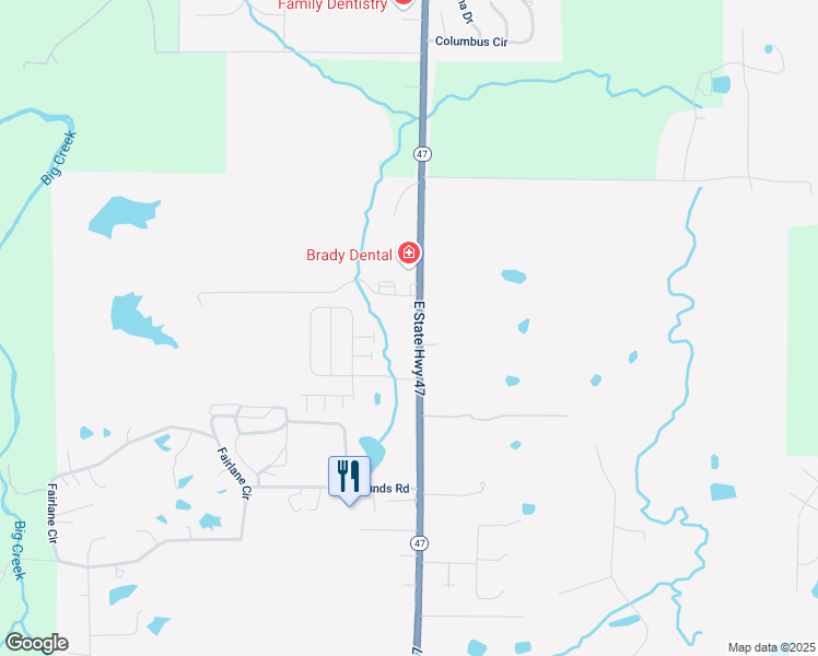 map of restaurants, bars, coffee shops, grocery stores, and more near 2313 State Highway 47 in Warrenton