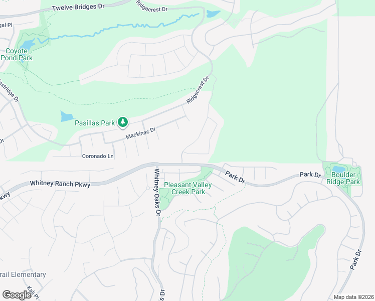 map of restaurants, bars, coffee shops, grocery stores, and more near 2135 Sterling Drive in Rocklin