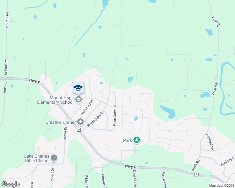 map of restaurants, bars, coffee shops, grocery stores, and more near 78 Fawn Oaks Drive in O'Fallon