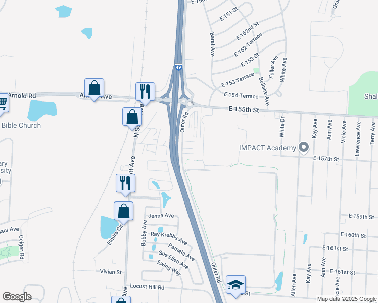 map of restaurants, bars, coffee shops, grocery stores, and more near 300 Grand Street in Belton