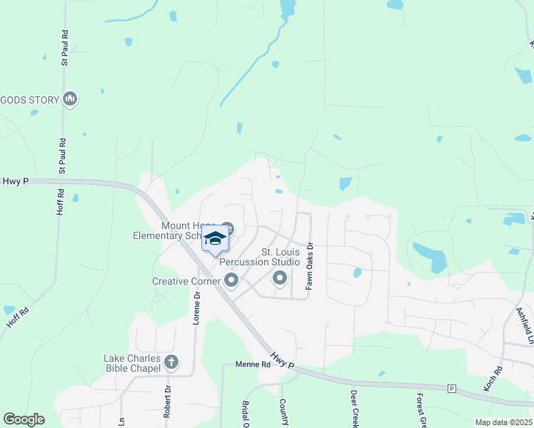 map of restaurants, bars, coffee shops, grocery stores, and more near 6 Fawnwood Court in O'Fallon