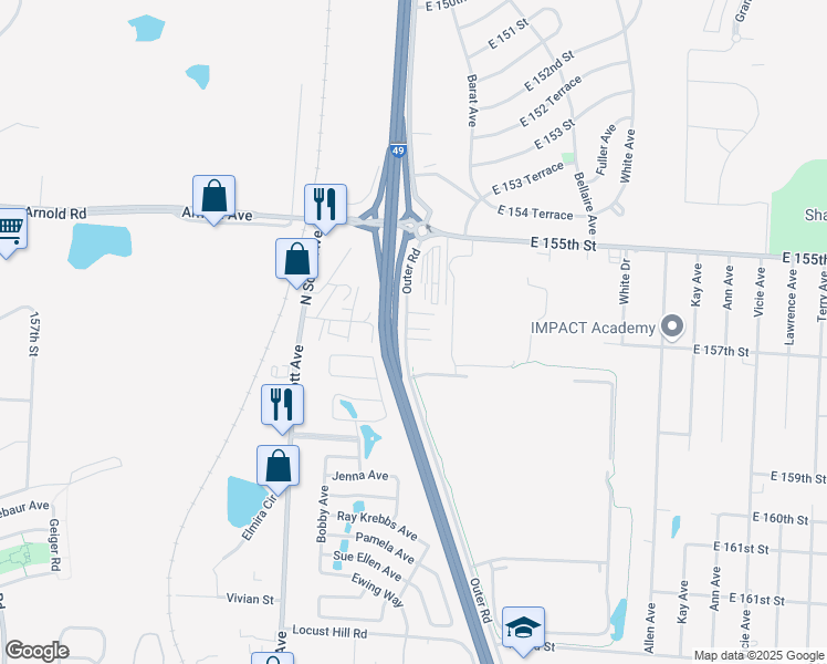 map of restaurants, bars, coffee shops, grocery stores, and more near 300 Grand Street in Belton