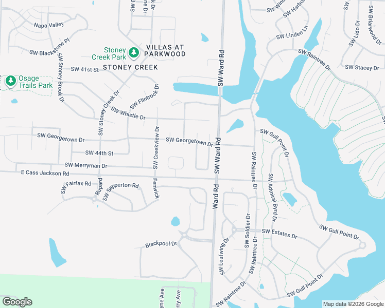 map of restaurants, bars, coffee shops, grocery stores, and more near 4421 Southwest Rivulet Drive in Lee's Summit