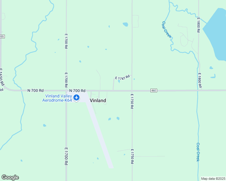 map of restaurants, bars, coffee shops, grocery stores, and more near 700 East 1747 Road in Baldwin City