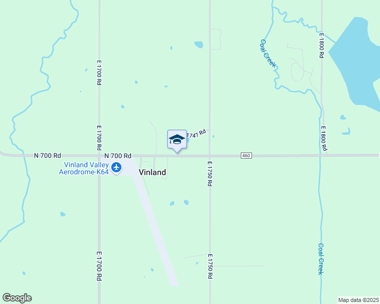 map of restaurants, bars, coffee shops, grocery stores, and more near 700-702 East 1747 Road in Baldwin City